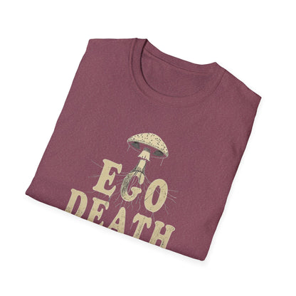Ego Death Club Mushroom, T-Shirt, Unisex Softstyle Tee, Casual Wear, Gift for Friends, Unique Graphic Shirt