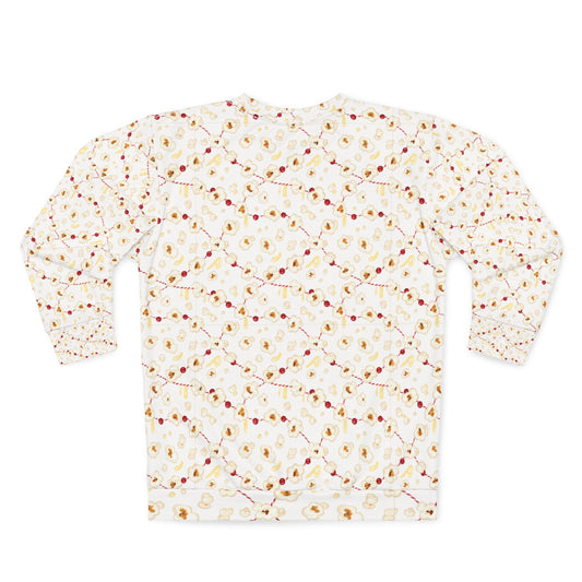 Popcorn Garland Ugly Sweater, String Light Pattern Sweatshirt