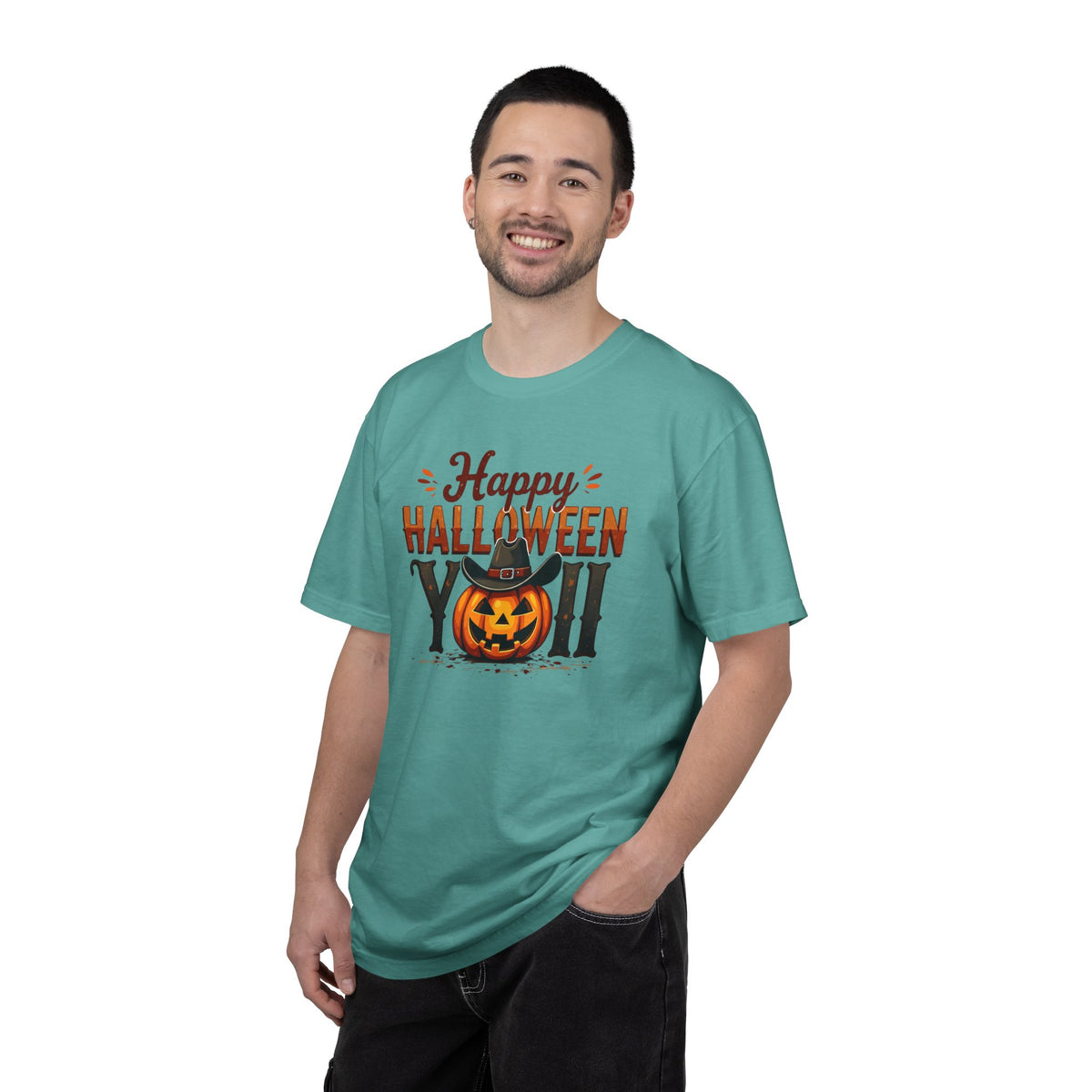 Halloween T-Shirt — "Happy Halloween You" Pumpkin Witch Graphic