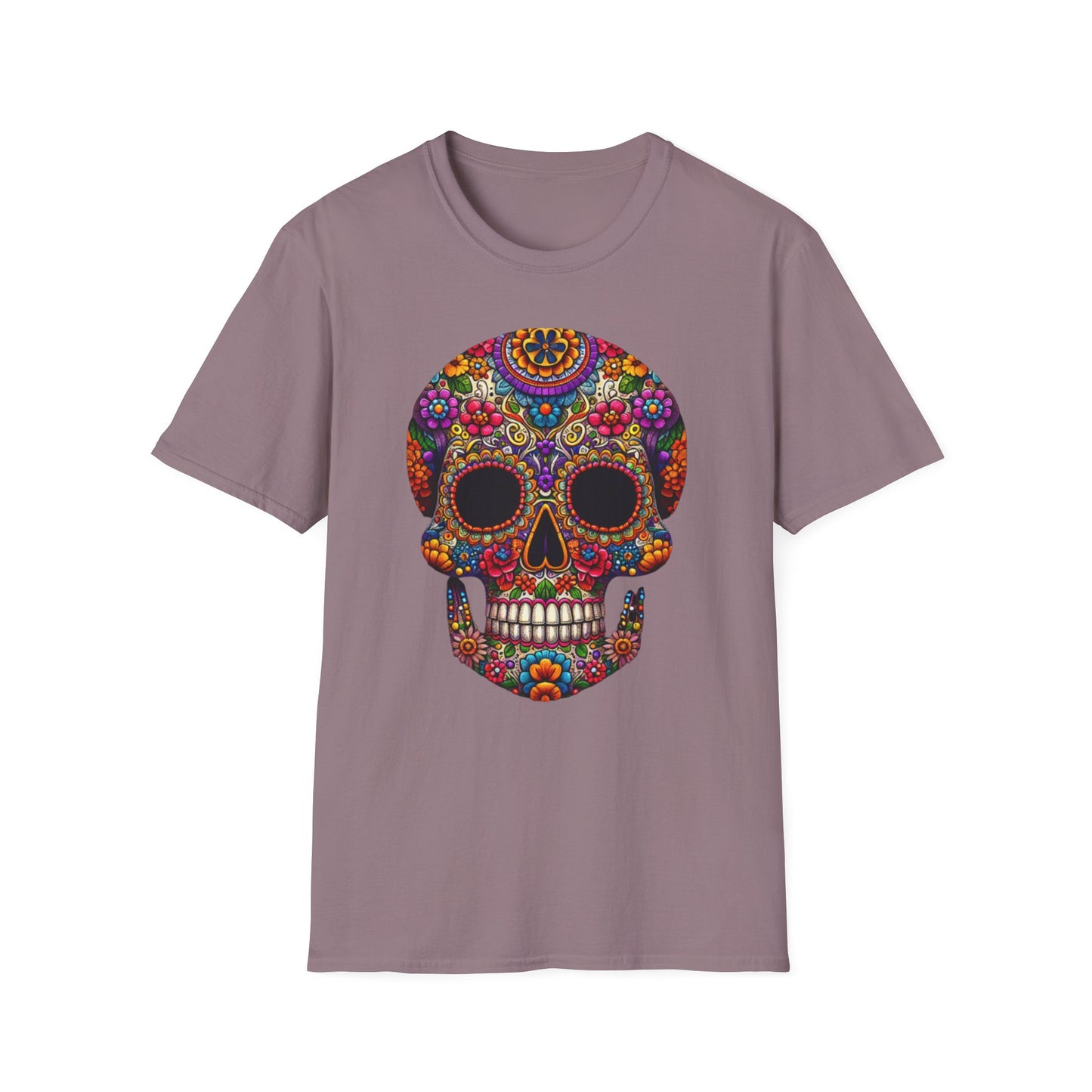 Floral Skull, Unisex Softstyle T-Shirt - Psychonaut Swag