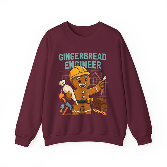 Gingerbread Engineer Sweatshirt — Cute Holiday Builder Graphic Crewneck