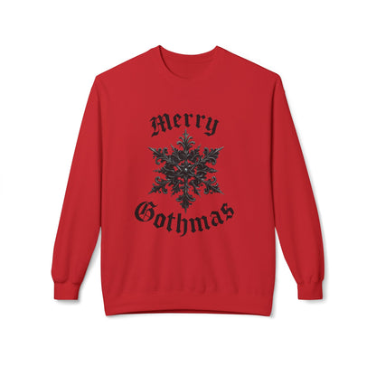 Gothic 'Merry Gothmas' Snowflake Crewneck Sweatshirt