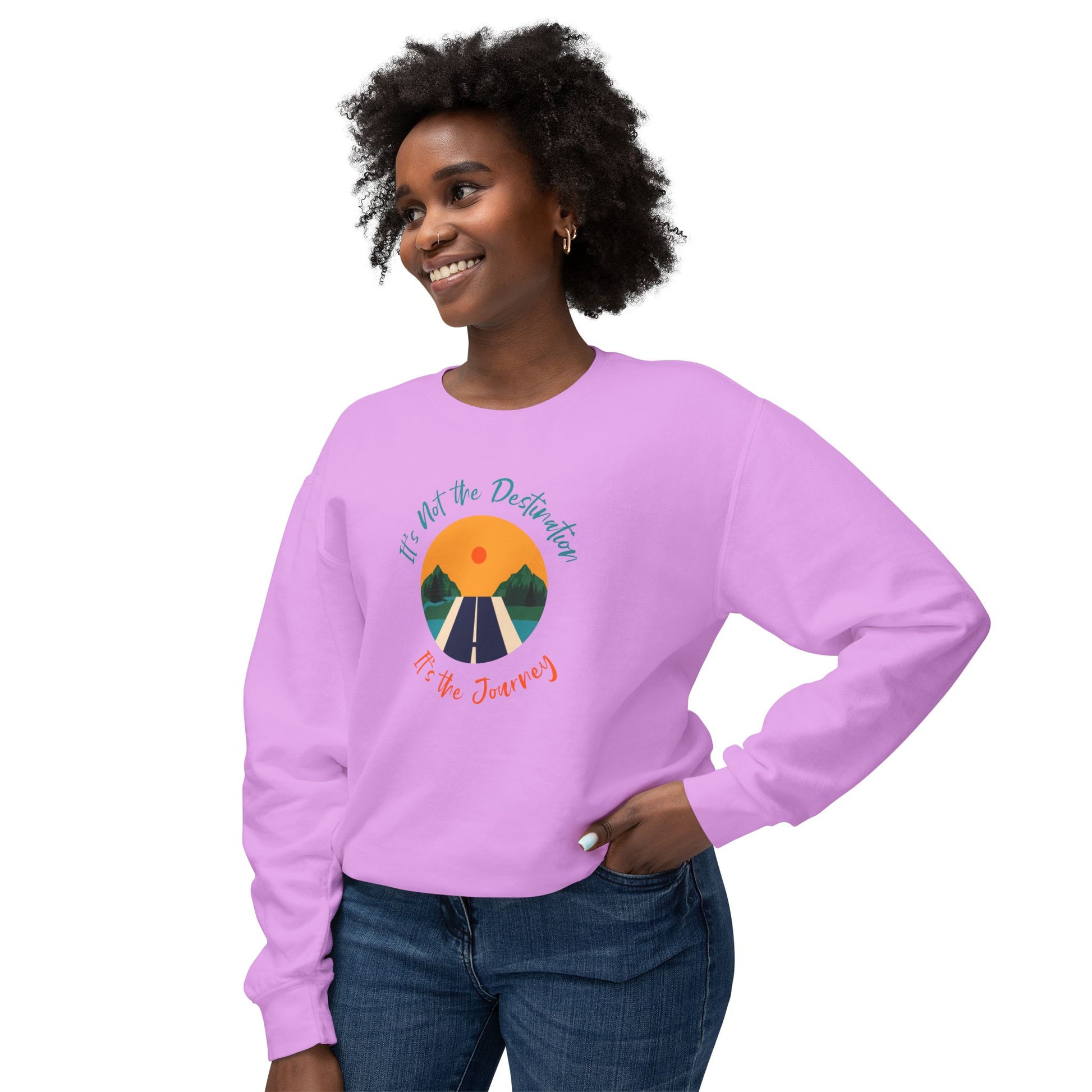 It’s The Journey, Unisex Lightweight Crewneck Sweatshirt - Psychonaut Swag