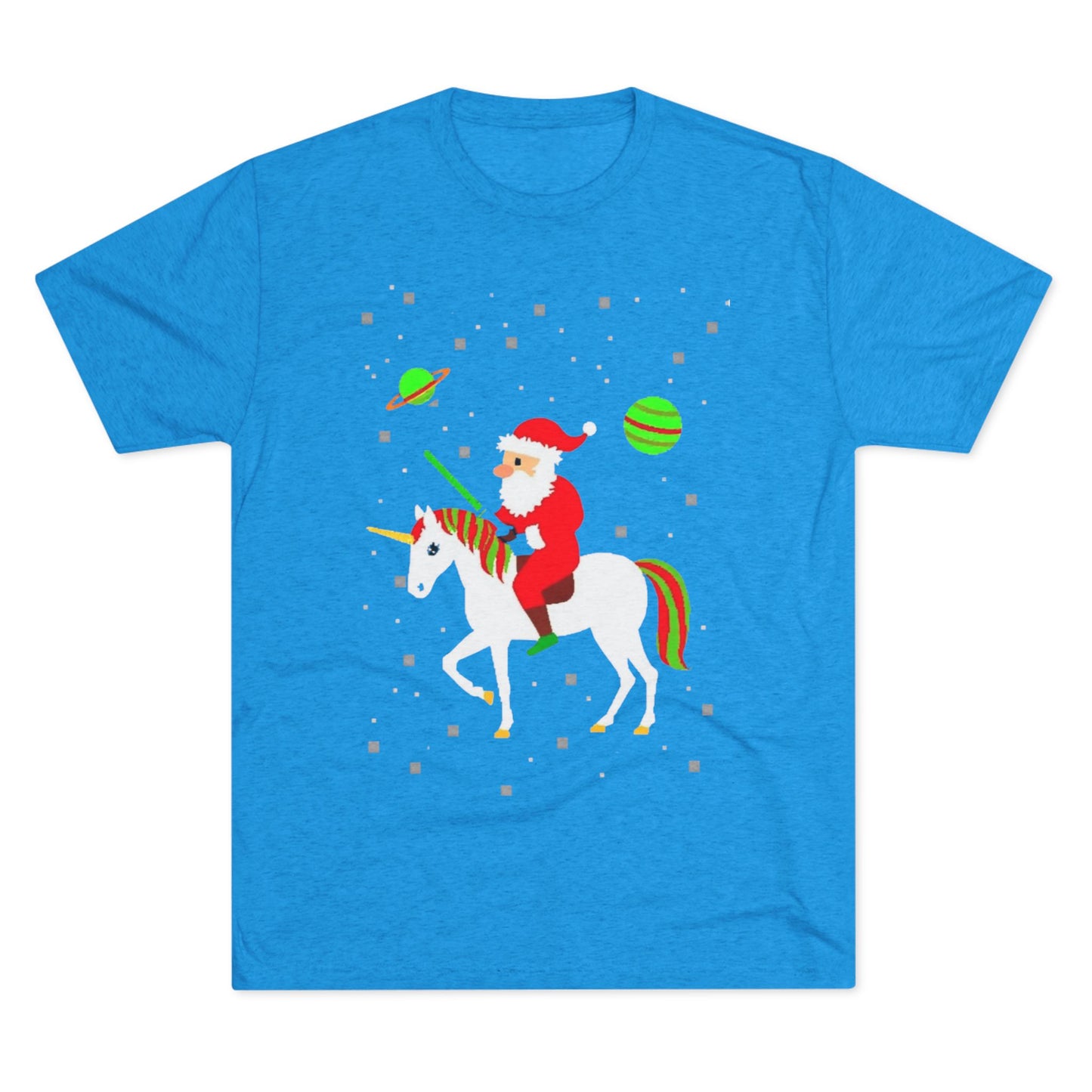 Christmas Space Santa Riding Unicorn T‑Shirt