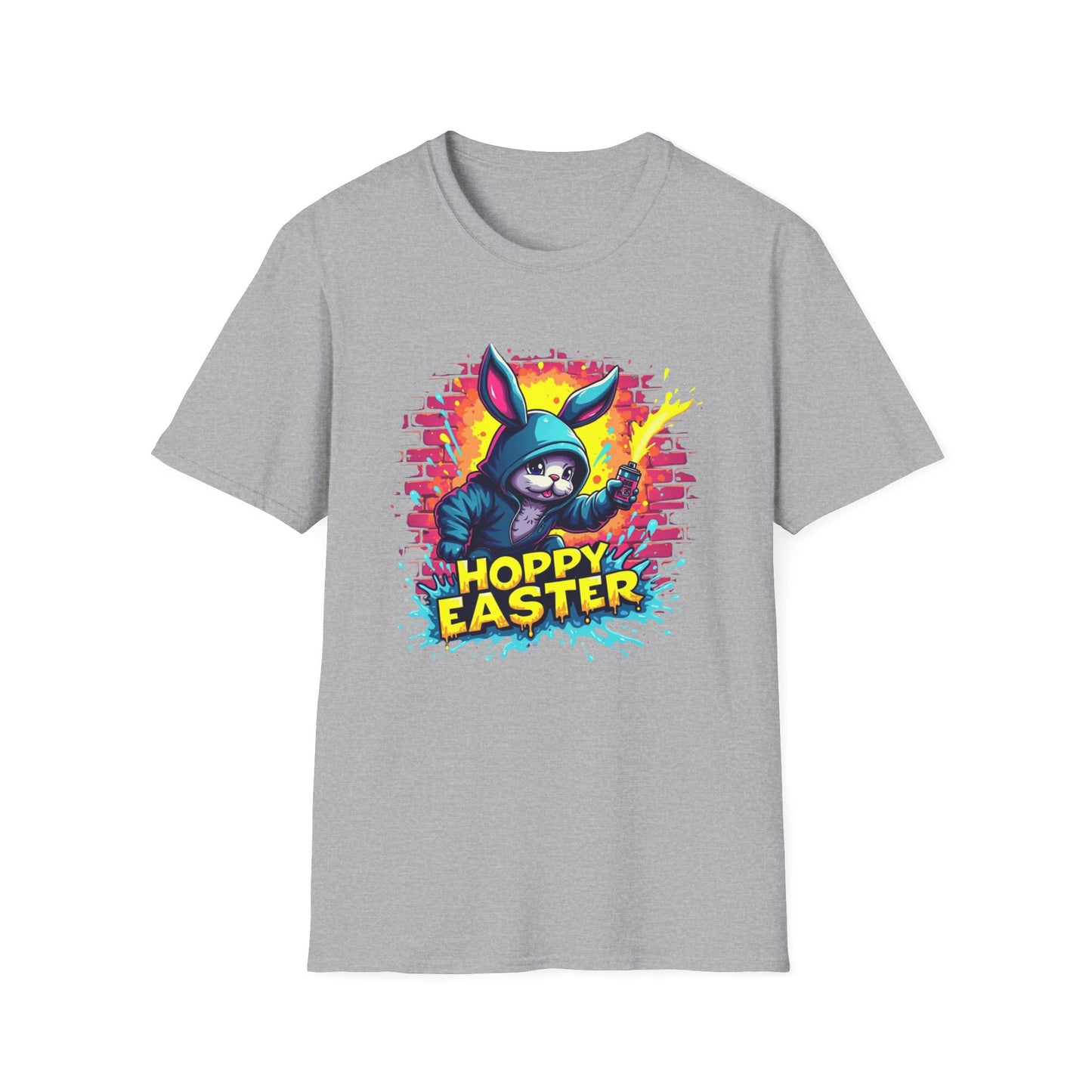 Easter Bunny 'Hoppy Easter' T-Shirt — Colorful Neon Bunny Graphic Tee