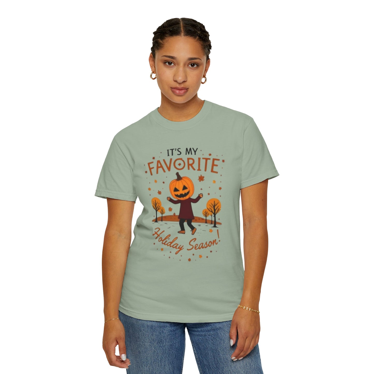 Halloween Pumpkin Head T-Shirt — "It's My Favorite Holiday Season!"