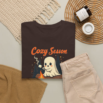 Cozy Season Tee — Cute Ghost Campfire Halloween T-Shirt