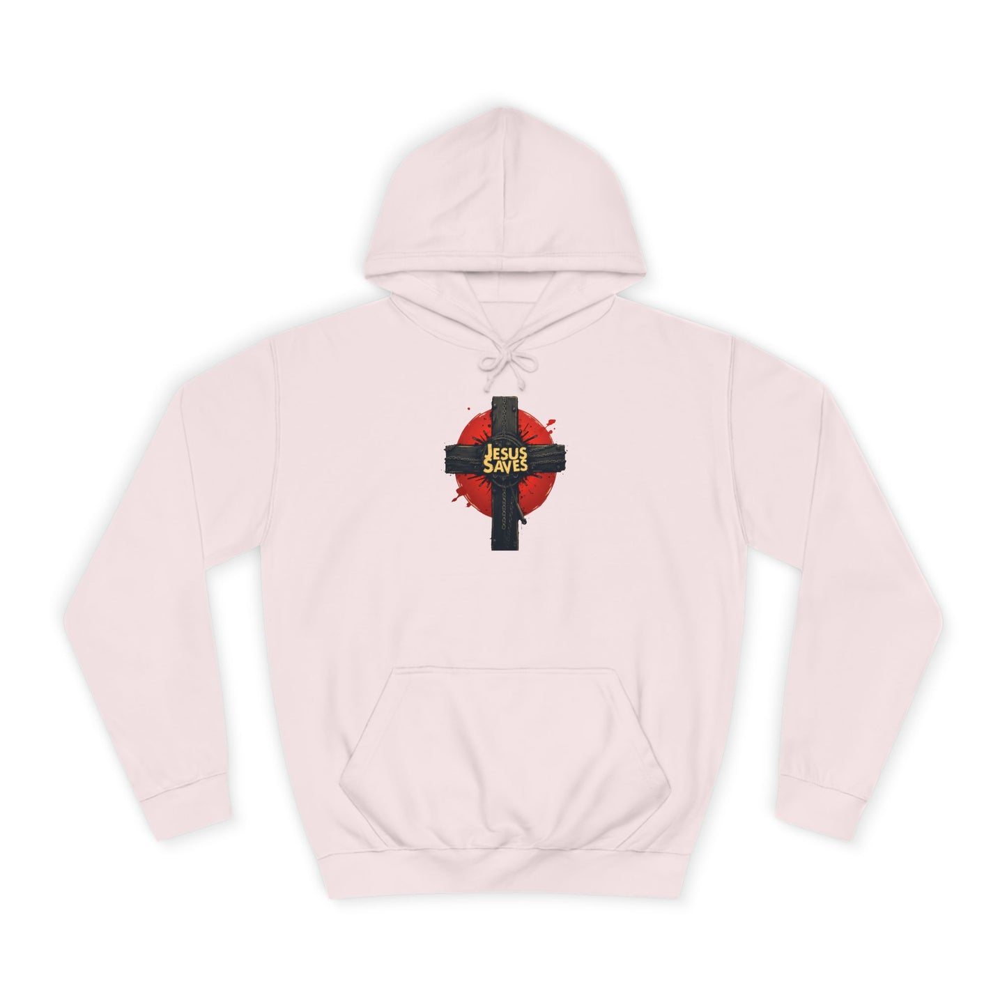 Christian Cross Hoodie – Jesus Saves Heart Graphic