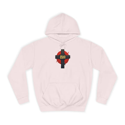 Christian Cross Hoodie – Jesus Saves Heart Graphic