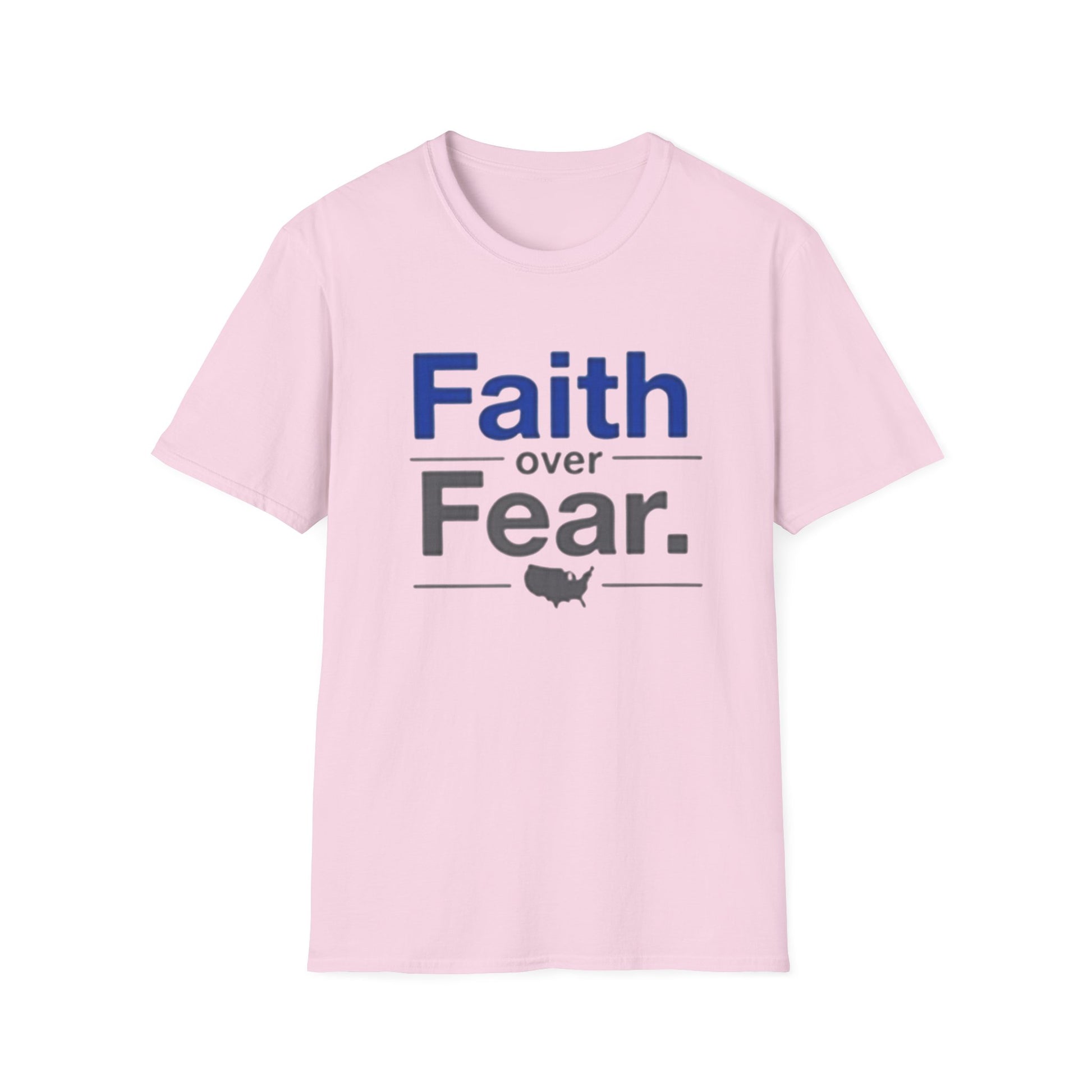 Faith Over Fear Unisex Softstyle T-Shirt | Inspirational Tee for Motivational Gifts, Everyday Wear, Faith, Courage, Positive Vibes - Psychonaut Swag