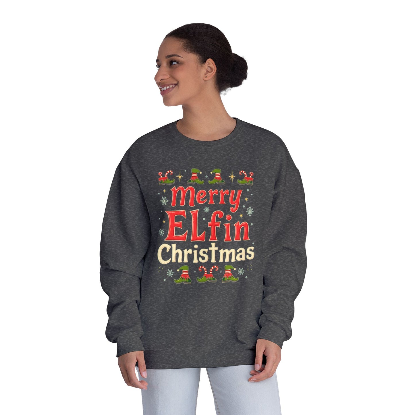 Christmas Elf Unisex Sweatshirt - Merry Elfin Christmas Tee for Elf Fanatics