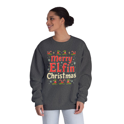 Christmas Elf Unisex Sweatshirt - Merry Elfin Christmas Tee for Elf Fanatics