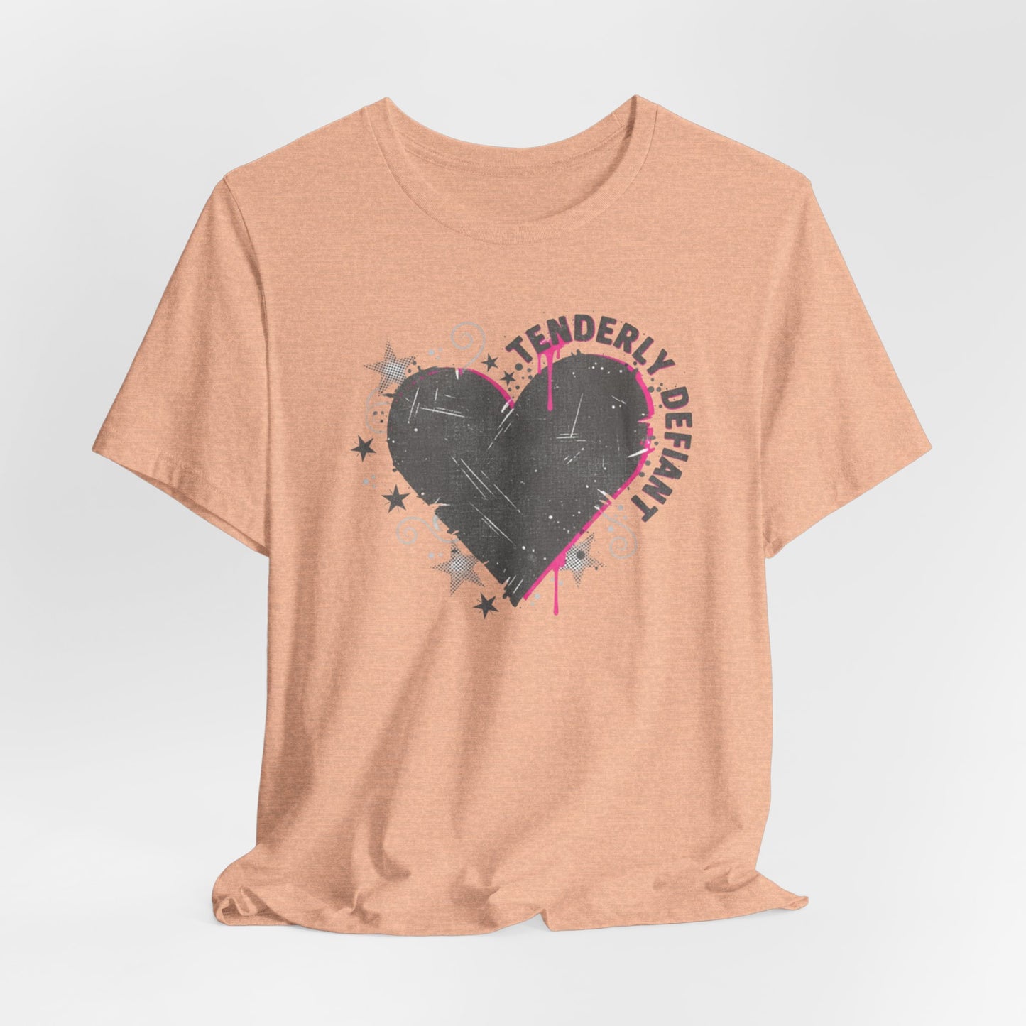 Tenderly DeFallen Heart Tee — Grunge Heart Graphic T-Shirt