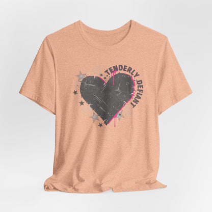 Tenderly DeFallen Heart Tee — Grunge Heart Graphic T-Shirt