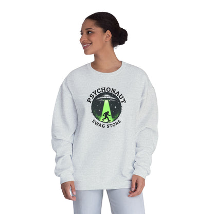 Psychonaut Swag Crewneck Sweatshirt – UFO Abduction Graphic Pullover
