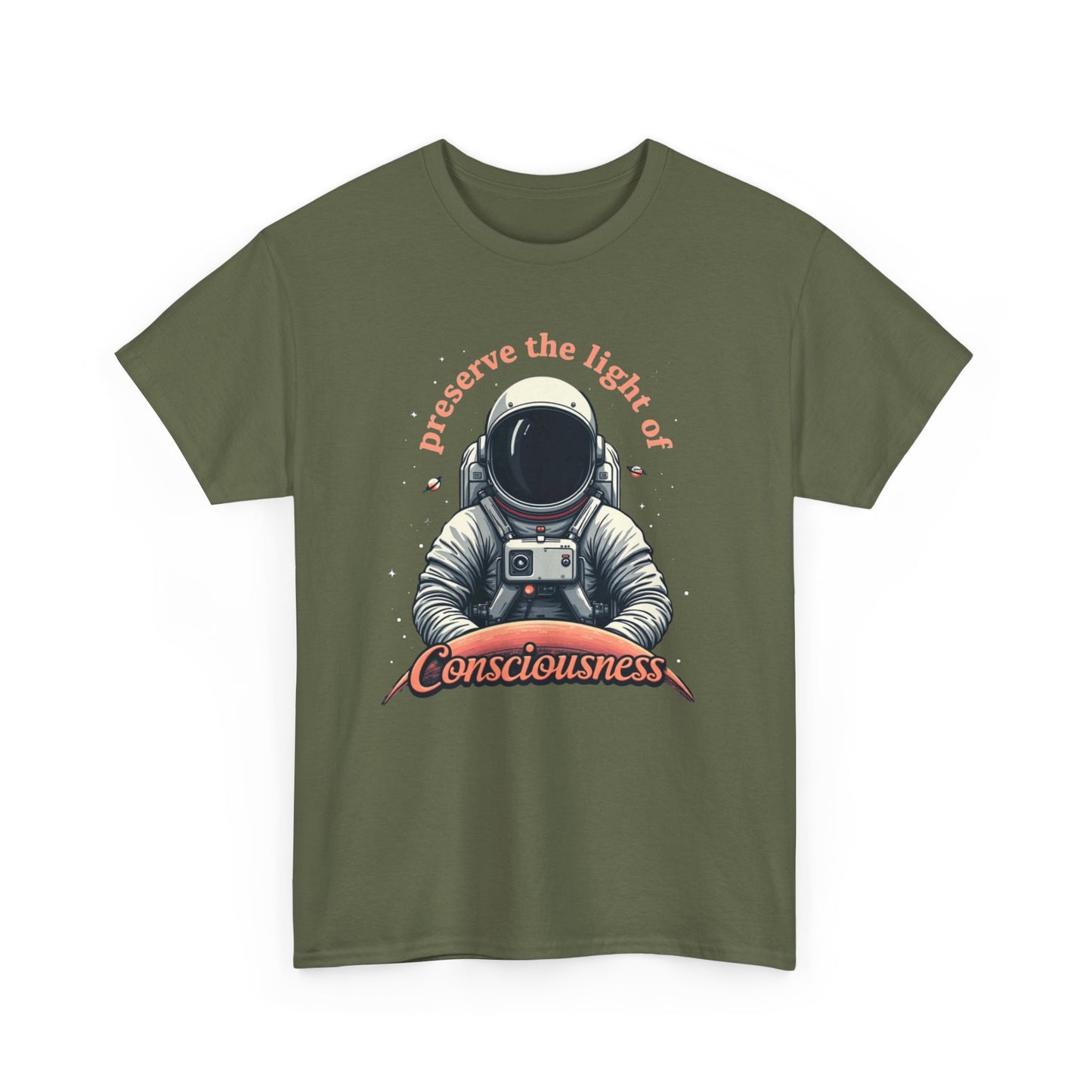 Preserve Consciousness Astronaut Tee — "Preserve the Light of Consciousness" Graphic T-Shirt