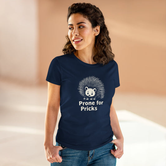 Prone for Pricks, Funny Hedgehog Tee, Quirky Animal Shirt, Cute Graphic Tee, Gift for Animal Lovers, Casual Wear, Summer Top