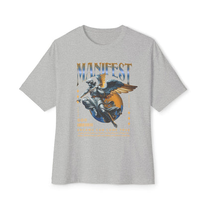 Manifest Angel Graphic Tee — Oversized Boxy Spiritual T‑Shirt