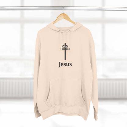 Jesus Cross Minimalist Hoodie — Faith Graphic Fleece Pullover