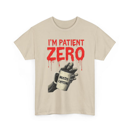 Patient Zero Unisex Heavy Cotton Tee, Horror T-Shirt, Halloween Apparel, Unique Graphic Tee, Casual Wear, Gift for Fans