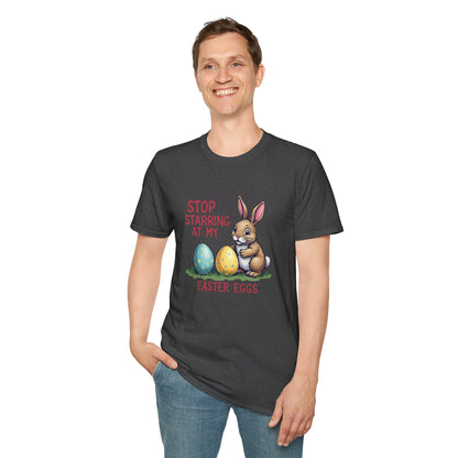 Easter Bunny T-Shirt – "Stop Starring at My Easter Eggs" Cute Holiday Tee