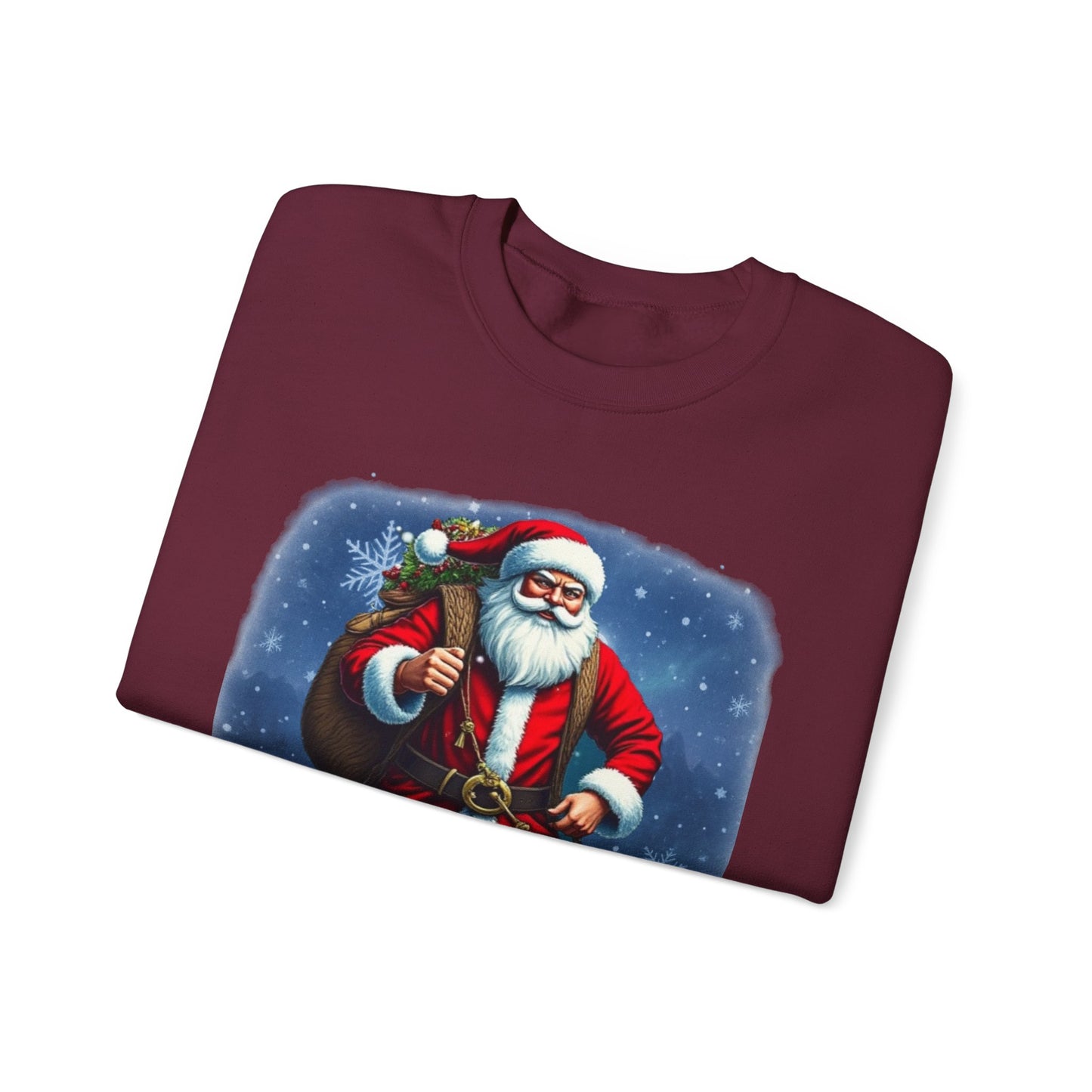 Santa Snow Hike, Graphic Sweatshirt – Vintage Holiday Christmas Crewneck