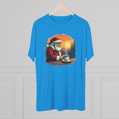 Santa Coffee Tee — Vintage Holiday Santa Drinking Coffee T-Shirt