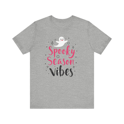 Spooky Season Vibes Tee, Halloween T-Shirt, Unisex Ghost Shirt, Cute Fall Apparel, Casual Halloween Outfit, Halloween Gift