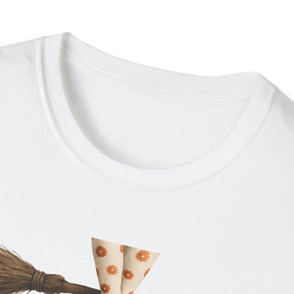 Bat and Bubblegum Unisex Softstyle T-Shirt, Halloween Top, Whimsical Graphic Tee, Cute Gift for Animal Lovers, Fall Vibes