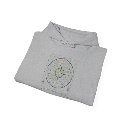 Celestial Pathfinder Hoodie — Vintage Star Map Graphic Sweatshirt