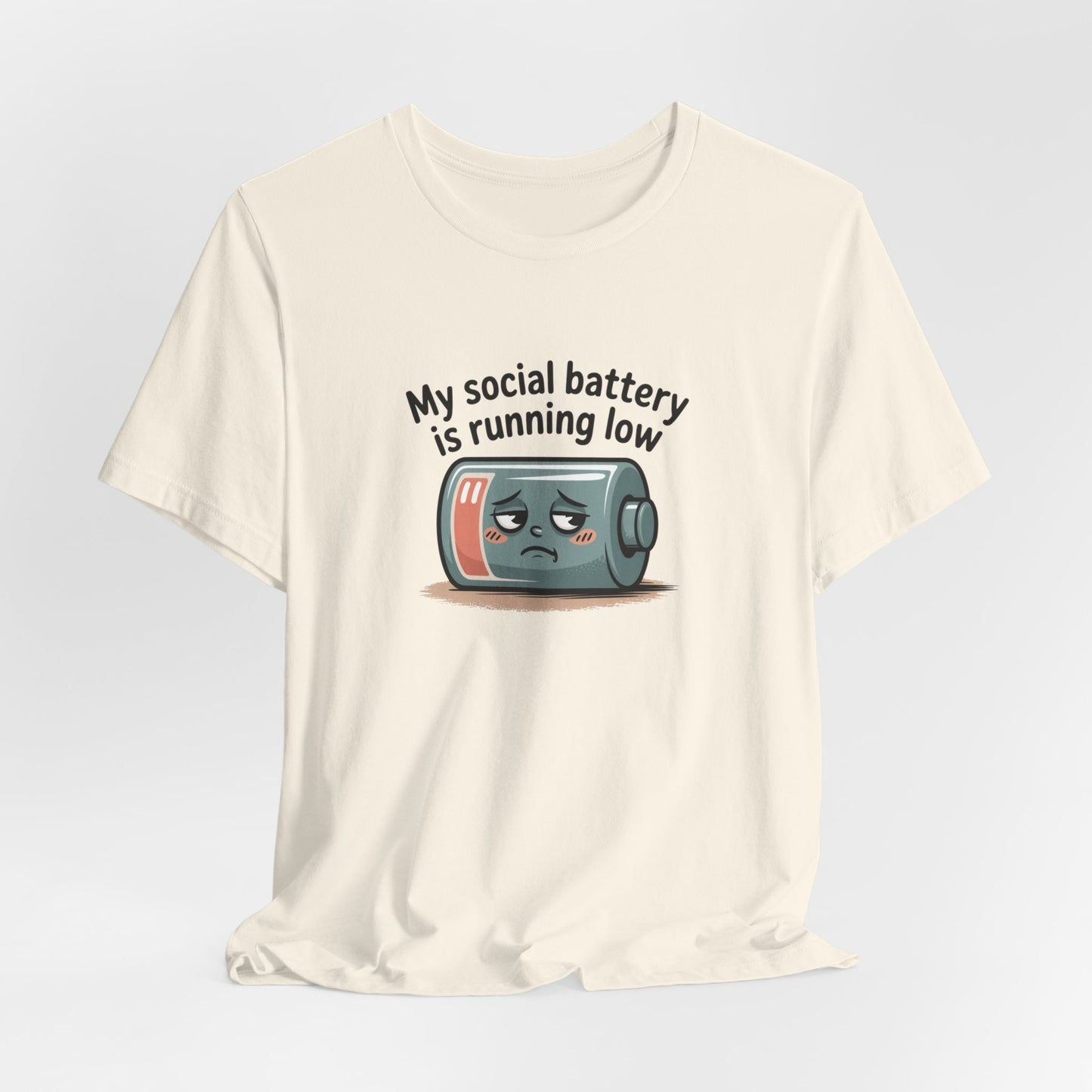 My Social Battery Is Running Low T-Shirt — Funny Introvert Graphic Tee