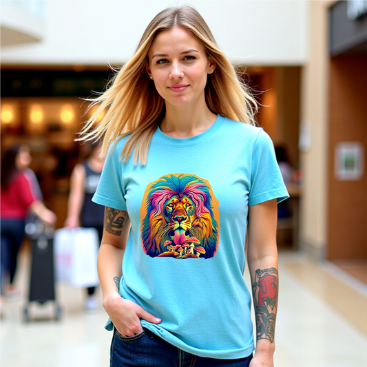 Lion Lick, Mushroom tee, Unisex T-Shirt - Psychonaut Swag
