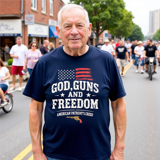 God, Guns, and Freedom American Patriot's Creed Shirt - Psychonaut Swag