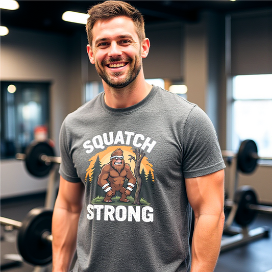 Squatch Strong Unisex Heavy Cotton Tee – Nature Graphic T-Shirt - Psychonaut Swag