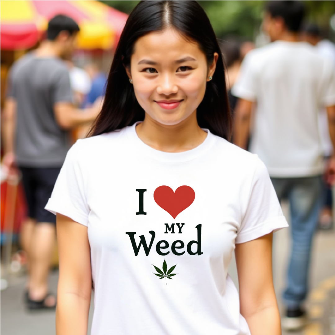 I Love My Weed Unisex T-Shirt, Cannabis Lover Gift, Stoner Humor Tee, Chill Outfit, Funny Gardening Shirt - Psychonaut Swag