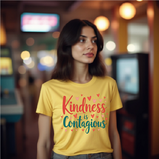 Kindness is Contagious T-Shirt | Unisex Softstyle Tee, Inspirational Apparel, Gift for Friends, Positive Vibes, Everyday Wear - Psychonaut Swag