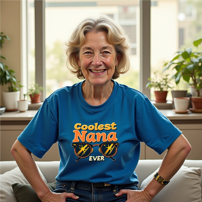 Coolest Nana Ever Unisex Heavy Cotton Tee | Perfect Gift for Grandmothers, Birthday, Mother's Day, Gifts for Her, Family Reunion - Psychonaut Swag