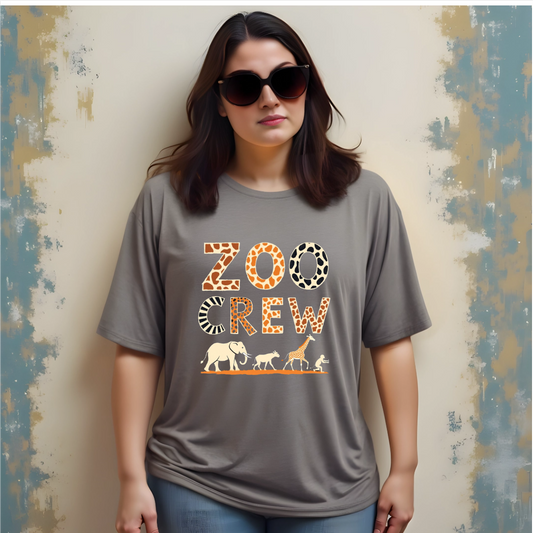 Zoo Crew Unisex Cotton Crew Tee, Animal Shirt, Wildlife Apparel, Zoo Membership Gift, Family Outing Tee, Fun Educational Outfits - Psychonaut Swag