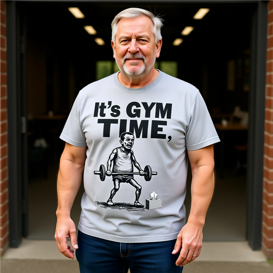 It's Gym Time T-Shirt, Motivational Workout Shirt, Fitness Apparel, Gift for Gym Lovers, Casual Sport Tee - Psychonaut Swag