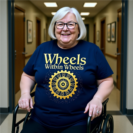 Wheels within wheels, Unisex Heavy Cotton Tee, Casual Wear, Gift for Cyclists, Graphic T-Shirt, Birthday Gift, Summer Style - Psychonaut Swag